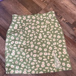 SHEIN floral green skirt